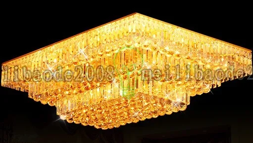 TOP19 Modern Living Room Chandeliers Atmosphere Golden Rectangle / Square Crystal Lamp Bedroom Lights Lighting Ceiling Restaurant Dinning Room Villas