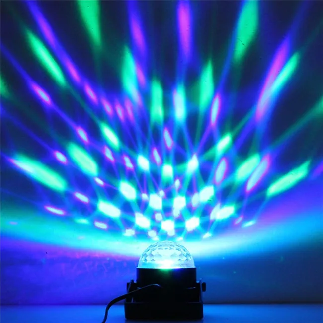 ミニRGB LEDプロジェクターDJ照明ライトダンスディスコサウンド音声活性化クリスタルマジックボールバーパーティークリスマスステージライトショー