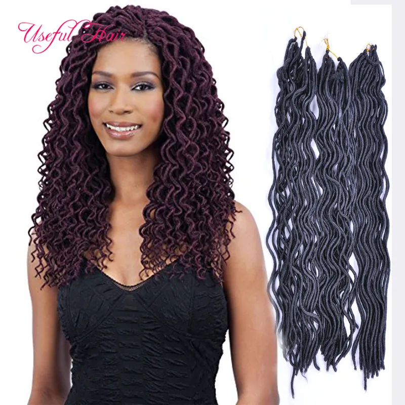 FAUX LOCKS EN FIBRE À HAUTE TEMPRATURE Faisceaux de cheveux synthétiques 100g vague blonde ONDULANT CURLY GODDESS LOCS CROCHET BRAIDS cheveux tressage MonthersDay