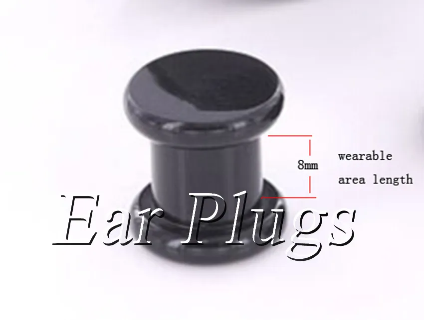 Box Plugs Black Acrylic Thread Hollow Center Stash Ear Plug Gauges Ear