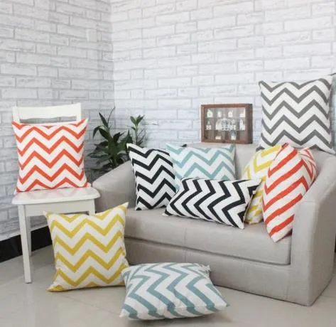 Cushion Case Chevron Wave Gedrukte kussenkussen kussen kussen Middellandse Zee -stijl kussenkussens Home Textiel Decor Decoratief kussen