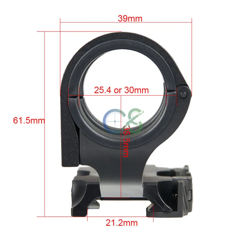 New Arrival 6061 Aluminum 25 4mm-30mm Double Ring Scope Mount for Hunting Sport CL24-0178225F