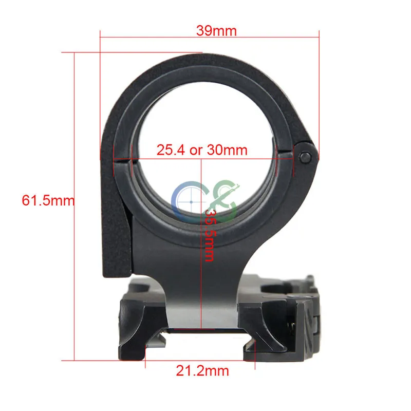 New Arrival 6061 Aluminum 25.4mm-30mm Double Ring Scope Mount for Hunting Sport CL24-0178