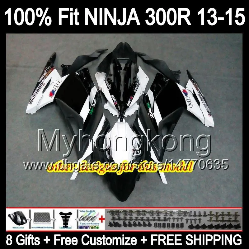 8Gifts+Injection For KAWASAKI Cyan Black 300 300R 13 From