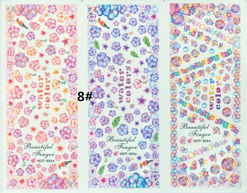 Water Transfer Nail Sticker Water Decals Mix Nail Art Stickers Water Slide Temporary Tattoos Stickers Nail Decal Accesso1383970