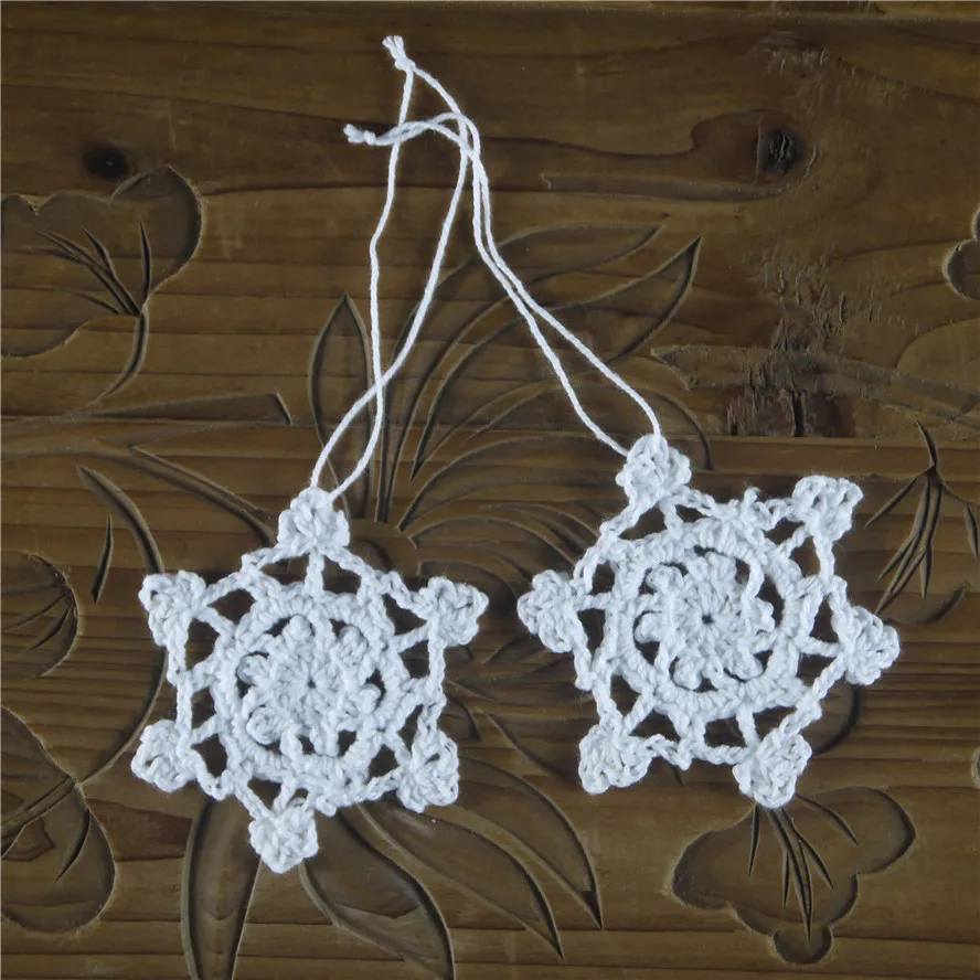 100% coton Ornements de flocons de neige au crochet à la main, flocons de neige au crochet blanc, flocons de neige blancs, décorations de Noël de 