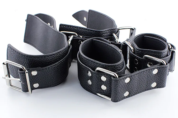 Quality leather Wrists and Ankles Puppy Cuffed Leather Hand cuffs and Leg cuffs Bondage6730930