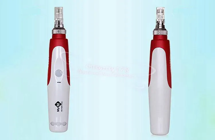 マイクロニードルカートリッジアンチエイジングフェイシャルビューティー付きドロップ船の最高品質Mym Derma Penの自動電気皮膚ペンスタンプ
