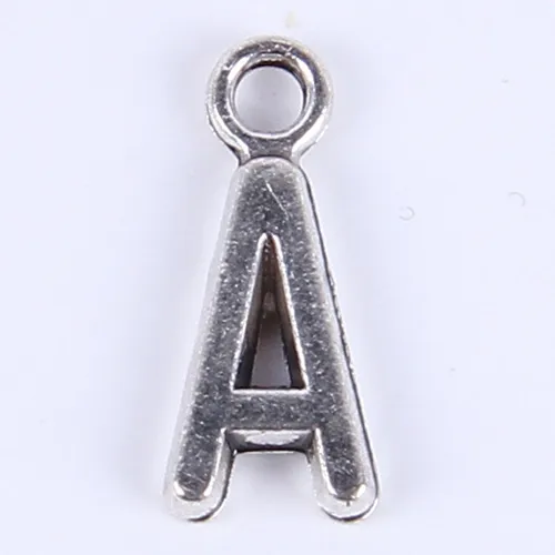 Ny mode Antik Silver / Kopparpläterad Metal Alloy Hot Selling A-Z Alfabetbrev En Charms Flytande 1000PC / Lot # 01X