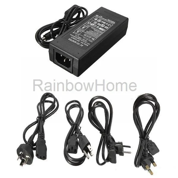 AC to DC Power Supply Adapter 12V 5A 6A 8A 10A 96W 120W for LED Light Strip Transformer Monitor with Power Cord Cable