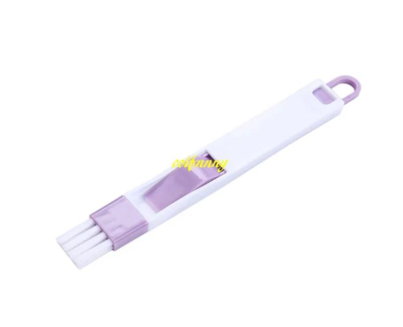 Brosse de nettoyage de piste de fenêtre polie colorée 2 en 1, livraison rapide, pelle à poussière de coin de clavier, 200 pièceslivraison rapide