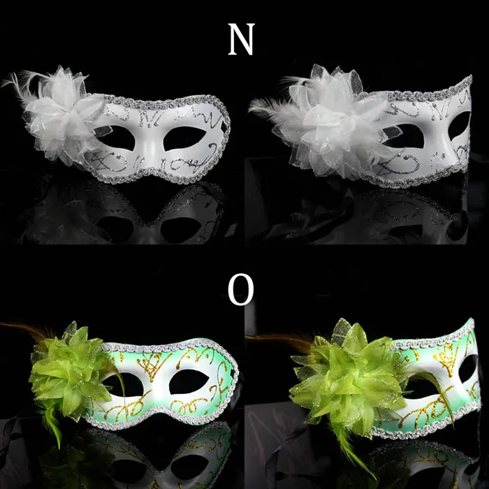 2015 new arrival Women Sexy Hallowmas Venetian mask masquerade masks with flower feather mask dance party mask