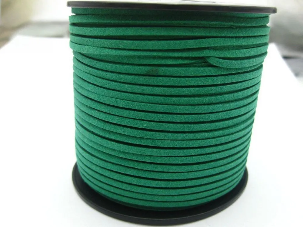 100 Yards Faux Suede Flat Leather Cord Necklace cord 2mm Spool Pick Your Color DIY jewelry3412585