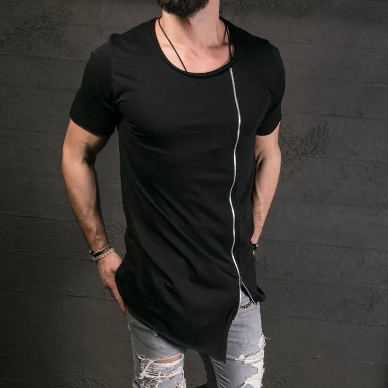 Hip Hop Fashion Mens T Shirt Tee Zipper Designer Men T Shirts Men's Skateboard T shirts Cotton Shirt Tees Tops