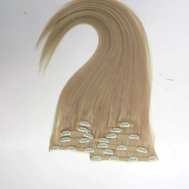 120g 10st / klipp i hårförlängningar 18 20 22inch 613 # / blekmedel blond remy mänskliga hårförlängningar