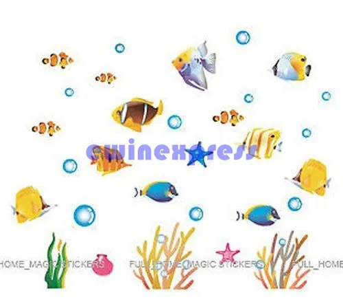 DIY Tropical Fish Mur Stickers Autocollants pour enfants DÉCOR HOME DÉCOLABLE BÉBÉ NURSERIE MALLES DE SALLE DE SOCIÉTÉ ART MURAL DÉCALAGES VINYLES Autocollants WA1588399