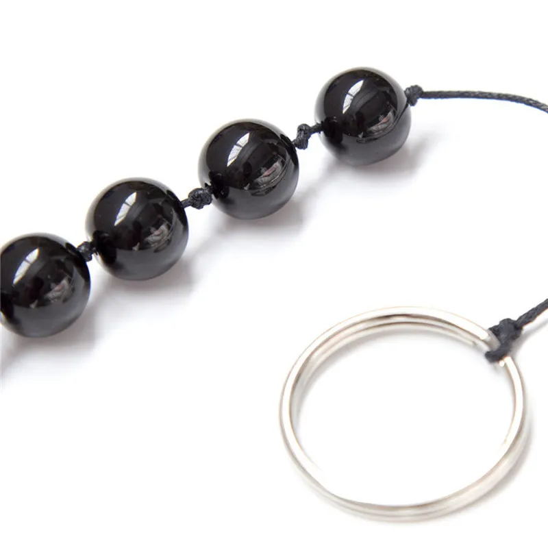 Black Glass Anal Beads Butt Plug Anus Balls Stimulator In Adult Games For Couples Erotic Sex Products Toys For Women And Men3535441