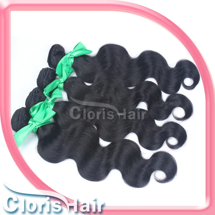 Raw Virgin Indian Body Wave Hair Weaves Blandade 2 buntar Obehandlat Human Hair Wavy Sy i ExnTensions Fullständiga Väftbuntar