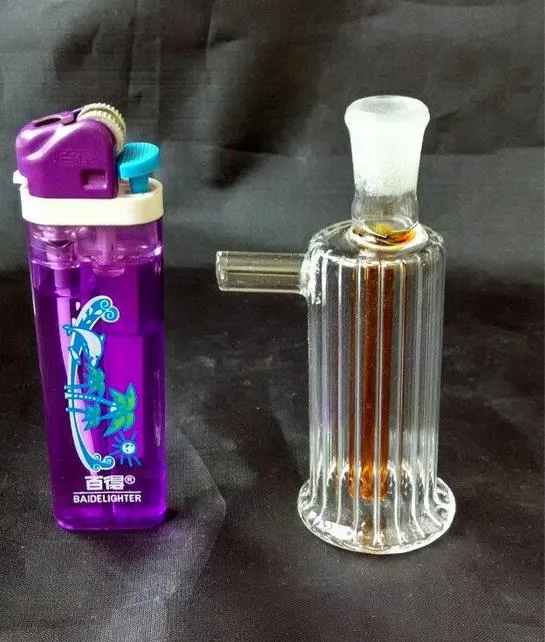 Gratis frakt grossister Nya polygonala kant mini glas vattenpipa / glas bong, hög 8 cm, färg slumpmässig leverans