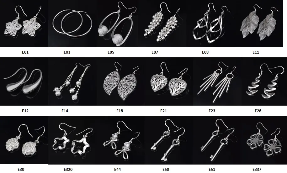 Fashion Jewelry Manufacturer mixed a earrings 925 sterling silver jewelry factory Fashion Shine Earrings 12711556878