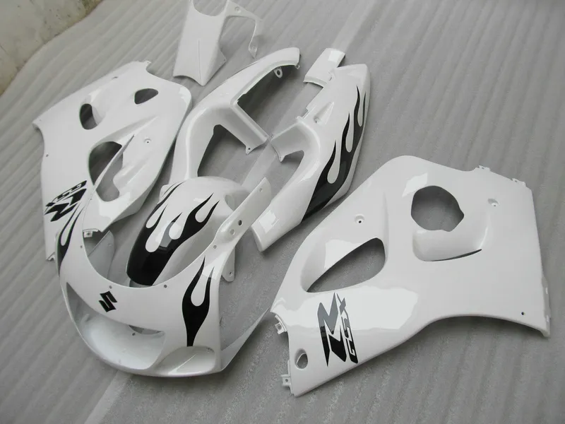 Kit de carénage personnalisé pour SUZUKI GSXR600 GSXR750 1996 1997 1998 1999 2000 GSX-R 600 750 96-00 carénages de carrosserie blanc noir GB9