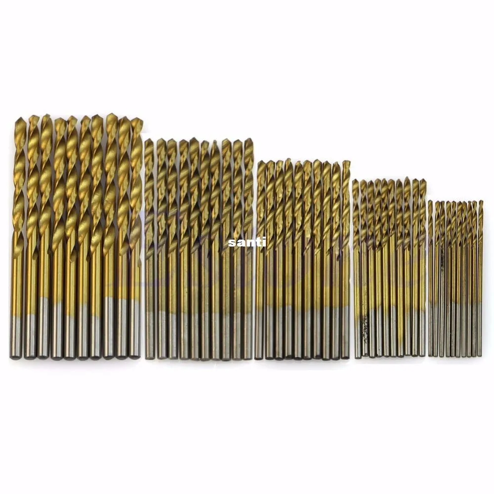 50 pcs/lot Titanium Coated HSS High Speed Steel Drill Bit Set Tool 1/1.5/2/2.5/3mm XB1