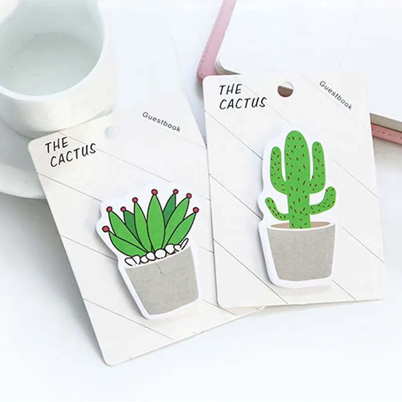 Cute Cactus Memo Pad Karteczka Naklejka Notatka Memo Book Uwaga Papier N Naklejki Papiernicze Biurowe Akcesoria Szkolne Dostawy