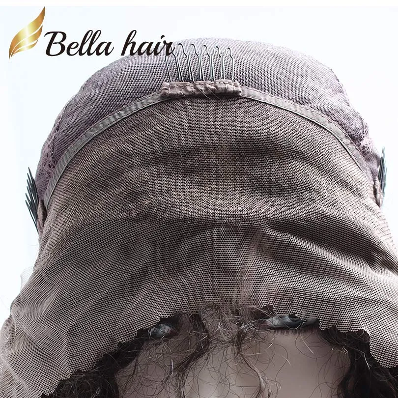 Bella Hair Blueless Pełna koronkowa peruka 100% ludzkich peruki dla dziewiczych do włosów dla czarnych kobiet jeden dawcy jedwabisty prosta 11a Top 180% wysoka gęstość