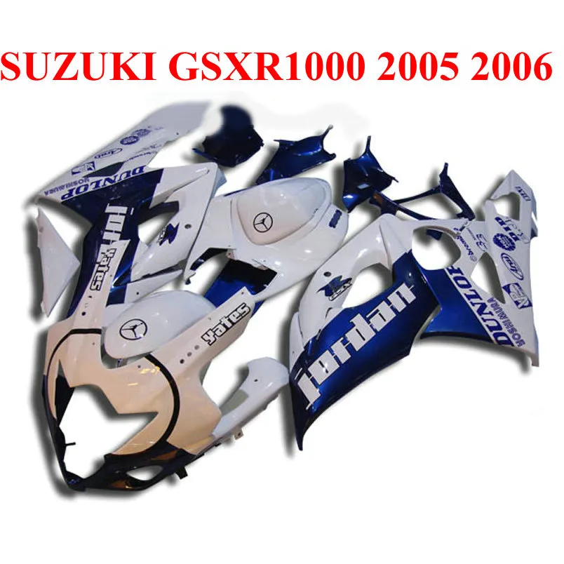 Högkvalitativ fairingkit för SUZUKI 2005 2006 GSXR1000 Fairings 05 06 GSX-R1000 K5 K6 Svart Blå Vit Plast Bodykits SX69