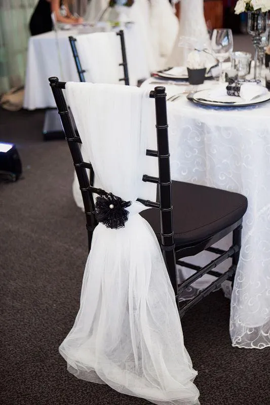 Stoel sjerp voor bruiloften kant delicate bruiloft 3d bloem decoraties stoelhoezen stoel sjerpen bruiloft accessoires
