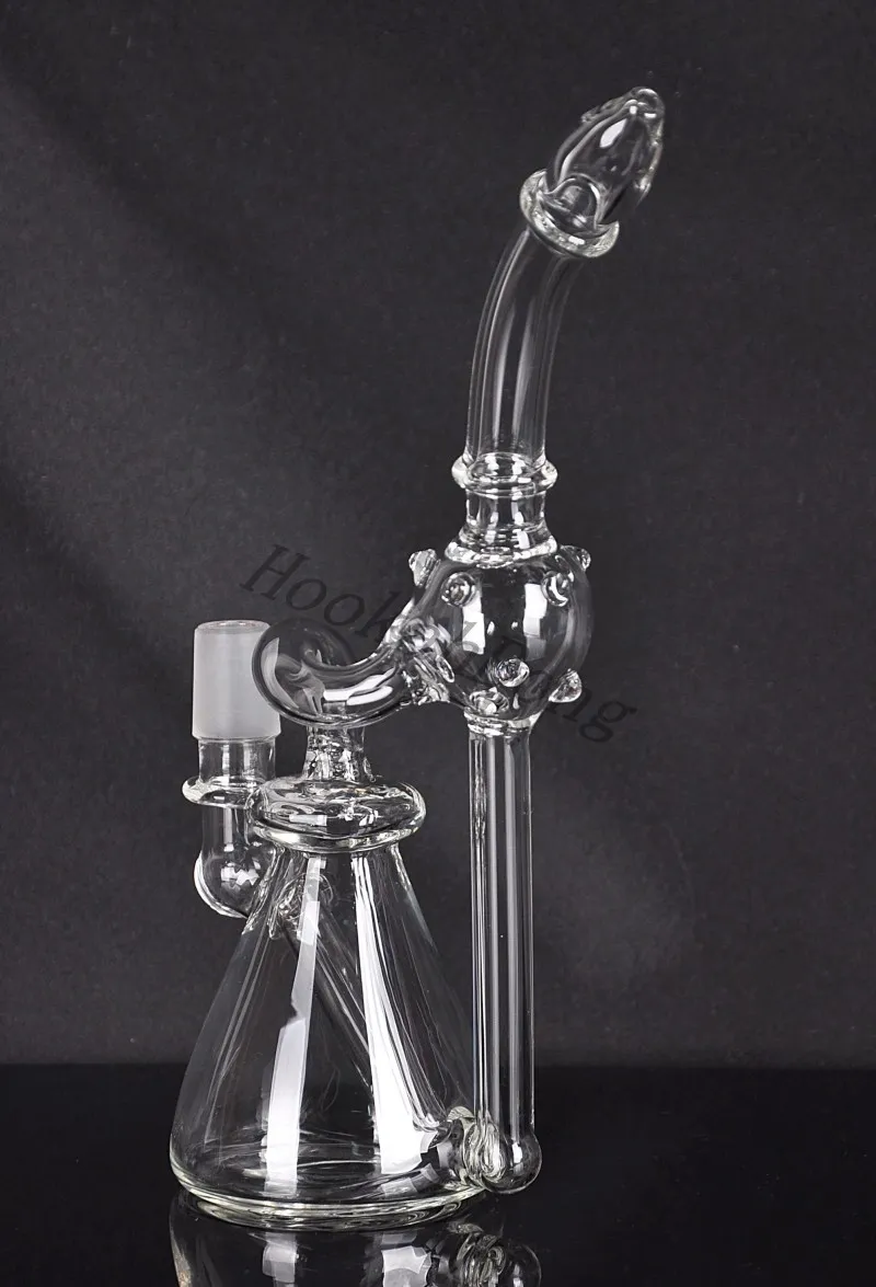 Cyclone Helix Glass Bong Heady Double Recycle Hookah Bubber Vattenrör Koncentrat Riggar i mycket robust glas 14,4 mm Manlig