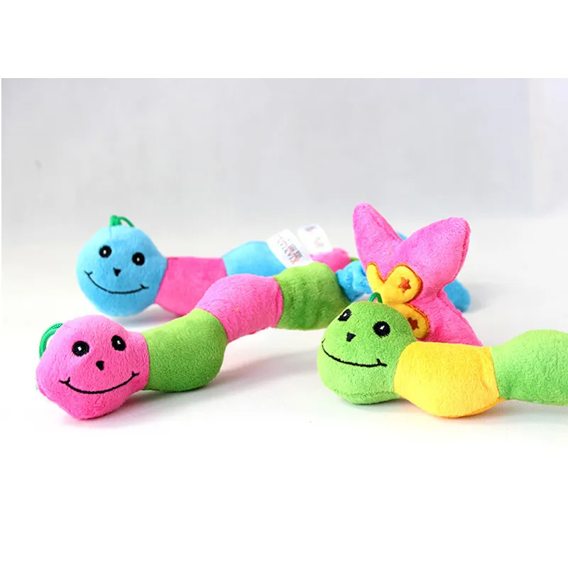 Brinquedos para cão Pet Filhote de cachorro mastigar brinquedos Squeaker Squeaky Plush Sound Colorido Bug Brinquedos 3 Cores Pets Som Toys YC0064
