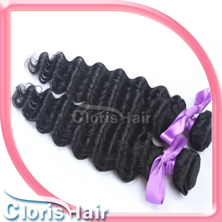 Retail Deep Curly Malaysian Virgin Unprocessed Hair Weave Cheap Deep Wave Human Hair Extensions 1 Bundle Double Machine Weft Healthy End