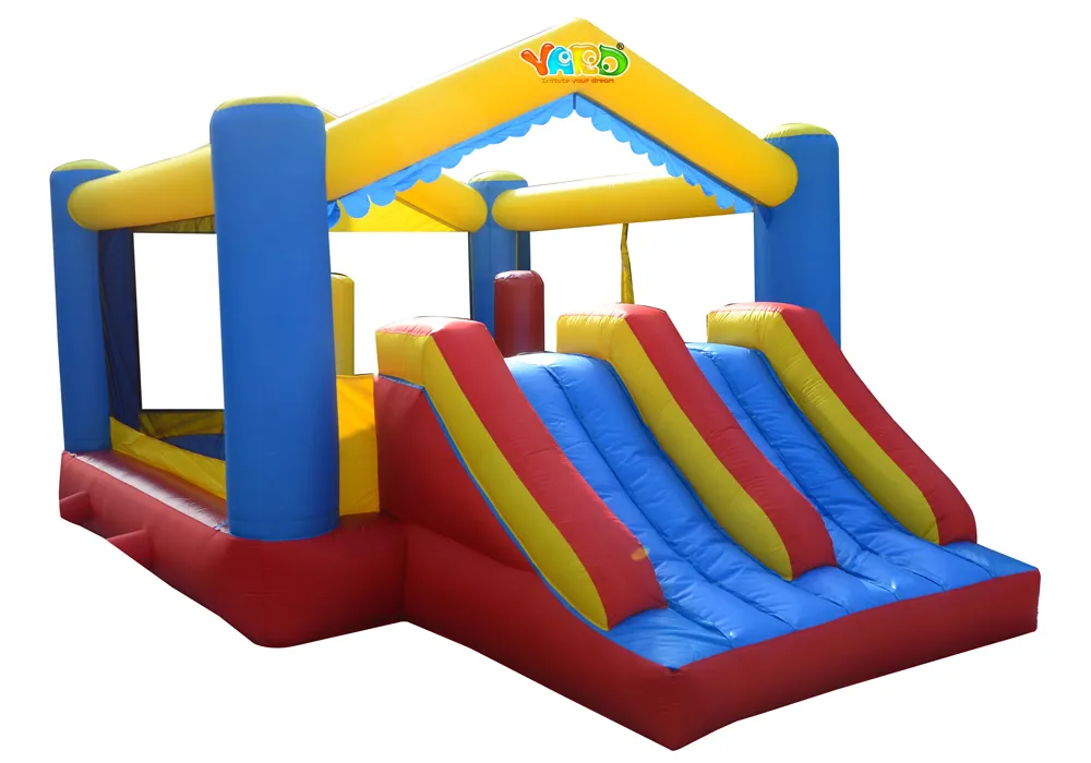 Yard Dual Slide Bounce House Gonflable Bouncer Bouncer Combo Jumper Moonwalk Bouncy Château Résidentiel Utilisez les jouets de trampoline avec ventilateur