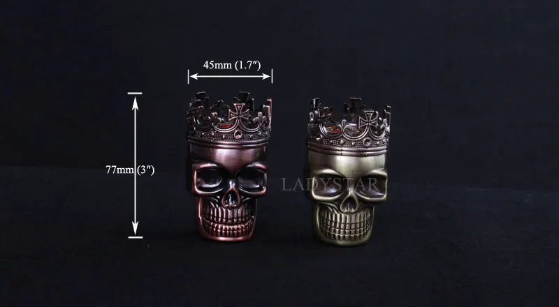 Smoking Accessories Skull Metal Alloy Tobacco Herb Grinder 3 Layer Parts Hand Cigarette Spice Crusher For L23