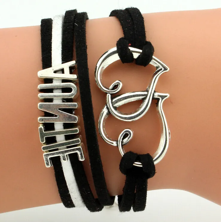 NEUE DIY Infinity One direction Leder Cute Charm Armband Seil Mix Style Brand New Gute Qualität