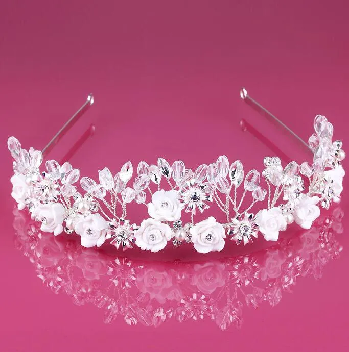 Tiara brud kronor smycken romantisk rhinestone tiara brud bröllop tillbehör fest smycken bröllop tillbehör fest klänning ht031