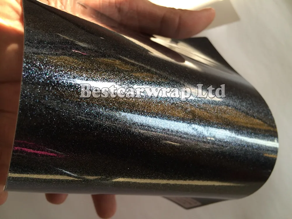 Glossy Metallic Black Vinyl For Car Wrap With Air release Pearl black Vinyl Film For Vehicle styling Size 1.52*20M/Roll