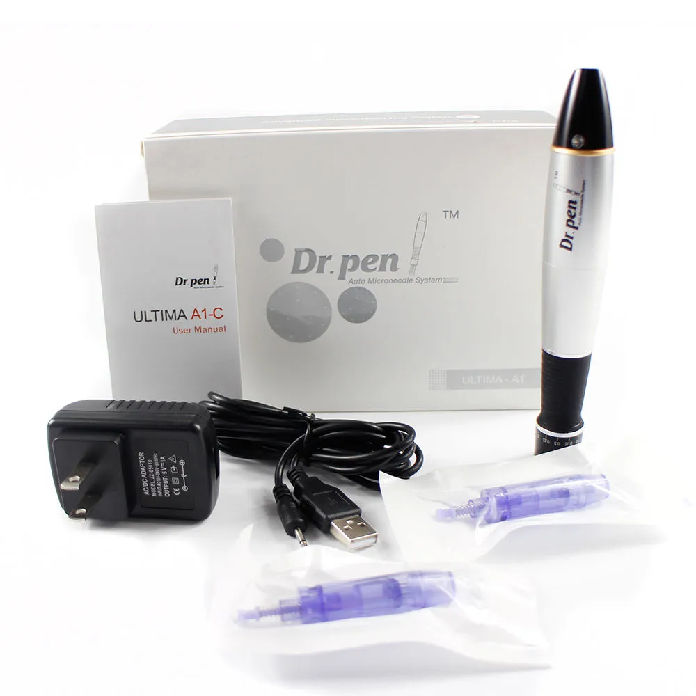 A1-C Dr Pen Auto Microneedle Skin Care System Justerbara nållängder 0,25 mm-3,0 mm elektrisk dermapenstämpel