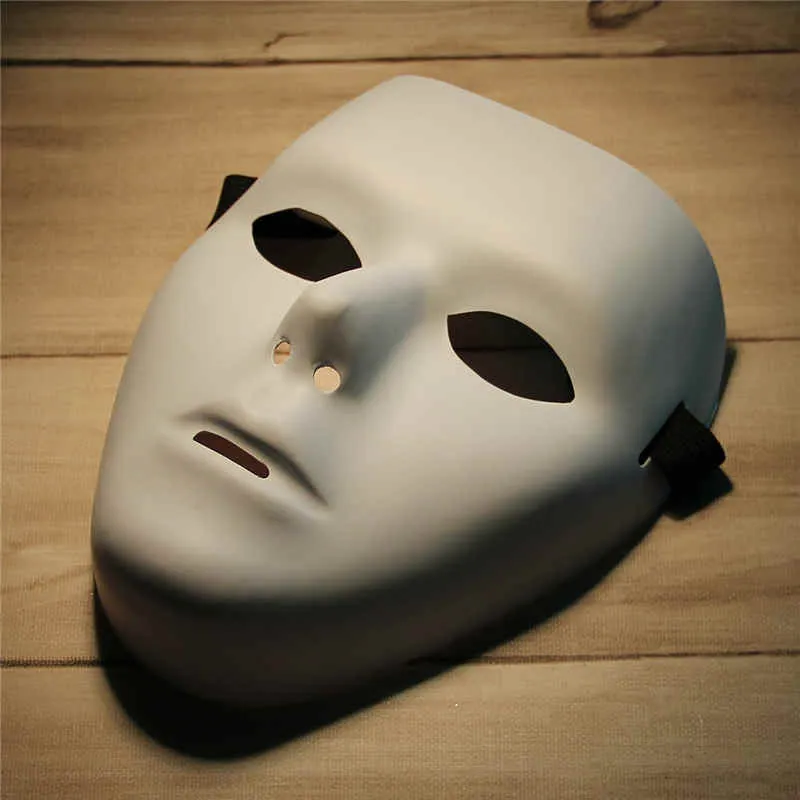 Maschera vuota Jabbawockeez Hip Hop Maschera bianca Carnevale veneziano Mardi Gras Maschere Halloween Balli in maschera Costume cosplay Festa festiva