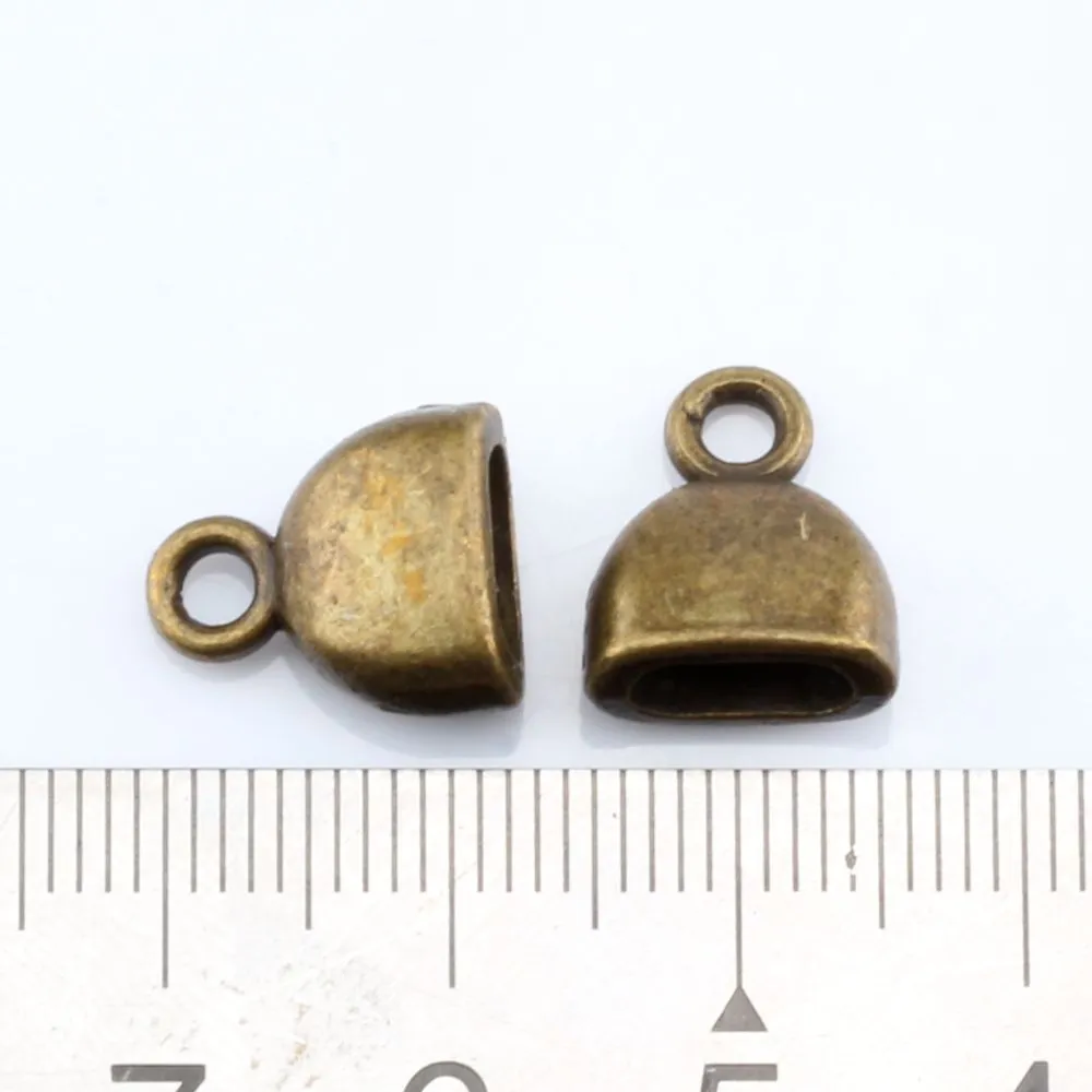 Heiß ! 100 STÜCKE Antike Bronze Zink-legierung Cup Cord Endkappe Stopper 10x13mm DIY Schmuck