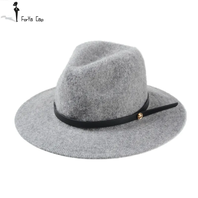 Groothandel-2015 hete herfst en winter wol fedora hoed gratis verzending hoed voor man en vrouwen grote rand maat hoed fijne bandbreedte dakranden