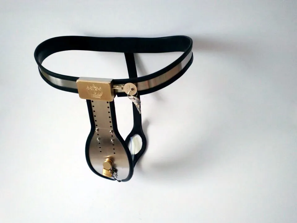 Mannelijke T -vormige kuisheid riem ondergoed roestvrijstalen kuisheidsapparaat met urethral katheter cock kooi anale plug seks speelgoed voor Men8496564