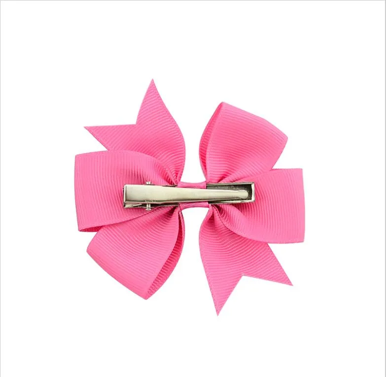 Fashion 3 Inch Cute Boutique Hair Pin Grosgrain Ribbon Bows Hairpins Little Girl Bows Hair Clips Kids Headwear Accessories New 40 4497991