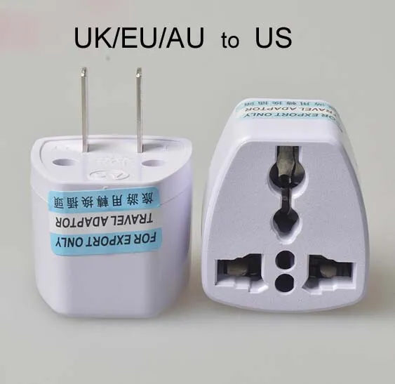 Alta Qualidade Carregador de Viagem AC Energia Elétrica REINO UNIDO / AU / UE Para EUA Plug Adapter Converter EUA Universal Plug Power Adaptador Conector (branco)