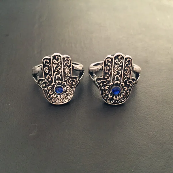 Knuckle ringen vrouwen nieuw komen retro zilveren hand van Fatima hamsa met boze oog voor bescherming ringen kerstcadeaus