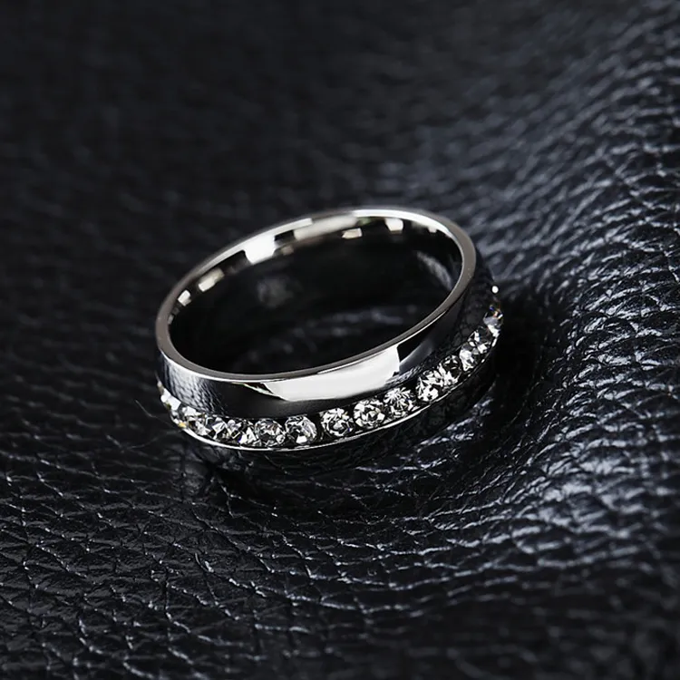 Bc smycken 2015 klassiska ringar, mode smycken engagemang bröllopsgåva ringar kanal-set evighet 316L rostfritt stål, gratis frakt BC-0057