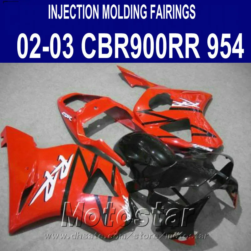 Free customize fairing kit for Honda Injection molding cbr900rr fairings 954 2002 2003 CBR 900 RR red black motobike CBR954 02 03 YR39