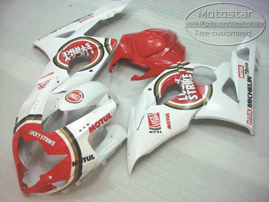 Kit carenatura ABS di alta qualità SUZUKI 2005 2006 GSXR1000 05 06 GSX-R1000 K5 K6 rosso bianco carene LUCKY STRIKE set SX6