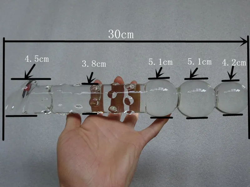 2017 Süper Büyük Cam Dildo Kristal Büyük Anal Toplar Butt Fiş Uzun Pyrex Penis Unisex Çiftler için Büyük Cam Seks Oyuncakları5825593